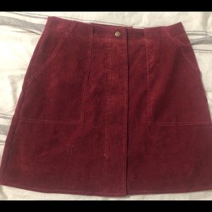 burgundy corduroy skirt